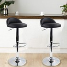 Pu Leather Round Bar Stool With Back Rest Height Adjustable Swivel Pub Chair    