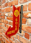 11 x7  Cast Iron Vintage Style Shell Motor Oil Arrow Sign   free Shipping 