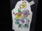 6 Ceramic Waterslide Decals  Pansies  Assorted Colors  2 Sizes  Lot C