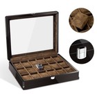 Wooden Watch Box Organizer Storage Watche Display Box Glass Cabinet Woody Casket