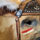 Leather Face Mask Of Native American  Framed  Signed And Dated