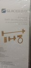 Glacier Bay 4piece Bath Set With Towel Ring Robe Hook Tp Holder Towel Bar In Oak