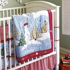 Pottery Barn Kids Winter Wonderland Crib Quilt Nursery Bedding Christmas Snowman