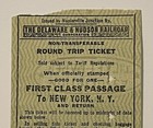 Delaware   Hudson Railroad First Class Round Trip Ticket To New York  N y  1961