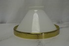 Vintage Small  Milk Glass Shade With Brass Ring For Hanging Lamp