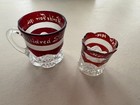       1904 1914 St  Louis Exposition Ruby Cran  Glass Souvenir Toothpick Holder Ba2
