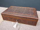 Antique 19c Anglo Indian Hand Carved Jewellery documen Box -  Wonderful Interior