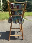 Vintage Cass Toys Wooden Doll High Chair Antique Toy W  Patchwork Cushions Usa