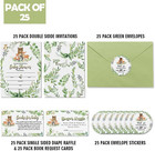 25 Woodland Baby Shower Invitations With Envelopes   woodland Diaper Raffle Ticket