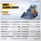 24hp Mini Skid Steer Wheeled Loader 2-cylinder 3-pumps Engine W  4-in-1 Bucket