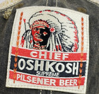 Chief Oshkosh Pilsner Beer Distressed Snap Back Adjustable Mesh Back Hat cap