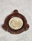 Vintage Burwood Ashtray Oklahoma Sooner State Souvenir Native Chief See Photos 
