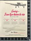 1950 Ryan Navion Vintage Print Ad 3 New Models Utility Deluxe Super
