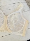 Vintage Bali Bra Sno-flake  2620 Underwire Sheer Mesh 2 Tone White  Nude 34d