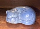 Vintage Miniature Ceramic Cat Figurine 1983 Enesco Blue Speckled
