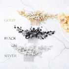 Black Wedding Hair Comb Rhinestone Vintage Bridal Hairpiece Bride Accessories