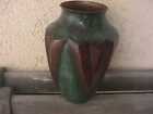 Beautiful Vintage Abdon Punzo Angel Hand Hammered Copper Vase Santa Clara Mexico