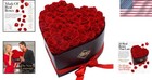 Luxurious 50 Flower Heart Box     Lasting Red Roses Gift For Any Occasion