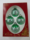 Vtg Lot Of 2 The Victoria Collection Ornaments Gold Matte   Green Glitter Rauch