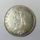 1887 Roman I Gt Britain Victoria  Double Florin 4 Shilling  Original  Lustrous