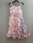Rare Editions Floral-print Organza Maxi Dress Big Girls 8 Lavender Zip Closure