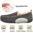 Mens Moccasin Slippers Fuzzy Microsuede Memory Foam House Shoes Indoor Outdoor 
