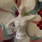 Antique Half Doll Arms Up Germany Pincushion Doll Boudoir Vintage Corset