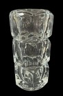 Vintage Mcm Elements Crystal Art Glass Vase Czech Republic Cubist Style 7   