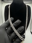 8 7mm 24    Solid 925 Sterling Silver Moissanite Cuban Link Chain 70g Box Lock