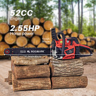 52cc Gas Powered Chainsaw With 18   Guide Bar Saw Chain 2-stroke Engine Cut Wood