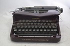 1935 Smith Corona Silent Flat Top Typewriter Maroon Not Tested As Pictured Dent