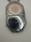 Art Deco Houbigant Vtg 30s Silver Compact Powder Makeup Case Cracked Mirror 