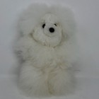 White Alpaca Fur Stuffed Animal Plush Teddy Bear Soft Toy 12    - Clean
