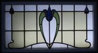 Old English Leaded Stained Glass Window Transom Pretty Floral 42  X 22 1 4 