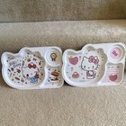 Kids Melamine Plastic 3-compartment Plates Lot Of 5 Hello Kitty Mickey Mouse