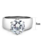 Wide Band Solitaire Cz Womens Stainless Steel Wedding Ring Size 5 6 7 8 9 10