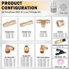 64 Pcs Brass Dot Air Line Fittings Kit Push Lock   Quick Connect Fittings Npt Th