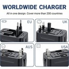 Universal Travel Adapter Worldwide Power Plug Wall Charger For Europe With Usb-c