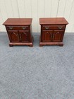 68105 Pair Of American Drew Cherry Nightstands With Brass Hardware