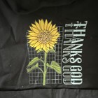 100  Cotton Bib Apron Black Sunflower  thanks God  Adjustable Neck Rn 164892