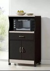 Rolling Microwave Cart Storage Cabinet Kitchen Shelf Drawer Pantry Chocolate New