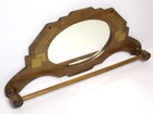 Vintage  1930 s 1940 s  Art Deco  Shaving Mirror W towel tie Rack W wooden Frame