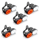 Set Usb Rechargeable Led Bicycle Headlight Bike Front Rear Light Cycling Lamp