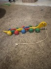 Kouvalias Wooden Walking Caterpillar Centipede String Pull Toy Vintage Greece