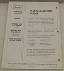 Sears Craftsman 12-inch Band Saw sander Model No  113 243300 Owners Manual
