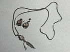 Navajo Sterling Silver Necklace And Earrings Mother Of Pearl