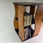 Vintage 80 s Wood Media Cd dvd vhs Movie Rack Rotating Organizer Shelf Storage