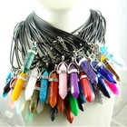 Lots Quartz Glass Point Chakra Healing Gemstone Pendant Necklace Stone Gift