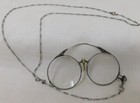 1920s Pince-nez Eyewear Glasses 12k White Gold Fill Frames   Chain No Case