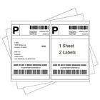 50-1000 Shipping Labels 8 5  X 5 5  Half Sheets Self Adhesive 2 Per 8 5x11 Sheet